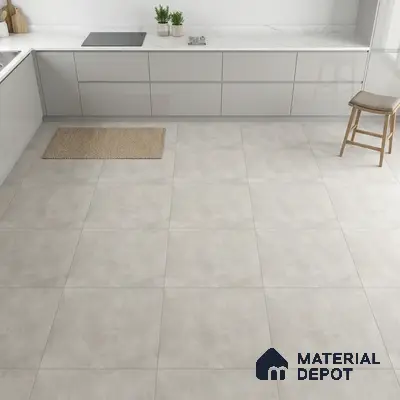 TL 01499 B White Argento 2 ft x 2 ft Matte Finish Wall and Floor Porcelain Tile - 9 mm