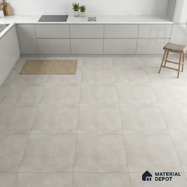 TL 01499 B White Argento 2 ft x 2 ft Matte Finish Wall and Floor Porcelain Tile - 9 mm