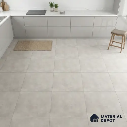 TL 01499 B White Argento 2 ft x 2 ft Matte Finish Wall and Floor Porcelain Tile - 9 mm