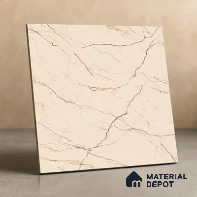 Moroccan Crema Marfil Wall & Floor Tile TL 01502 Warm Beige 2 ft x 2 ft Matte Finish Porcelain Tile - 9 mm | Suitable For Living Room, Bedroom, Kitchen, Bathroom