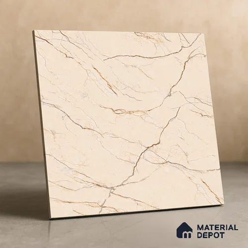 TL 01502 Champagne Beige 2 ft x 2 ft Matte Finish Wall and Floor Porcelain Moroccan Tile - 9 mm