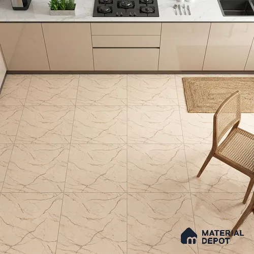 TL 01502 Champagne Beige 2 ft x 2 ft Matte Finish Wall and Floor Porcelain Moroccan Tile - 9 mm
