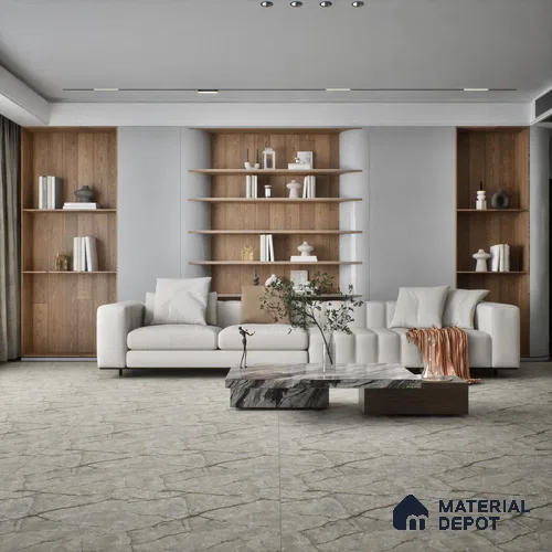 Moroccan Tundra Grey Wall & Floor Tile TL 01503 Taupe Beige 2 ft x 2 ft Matte Finish Porcelain Tile - 9 mm | Suitable For Living Room, Bedroom, Kitchen, Bathroom