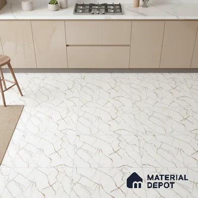 TL 01504 White 2 ft x 2 ft Matte Finish Wall and Floor Porcelain Moroccan Tile - 9 mm