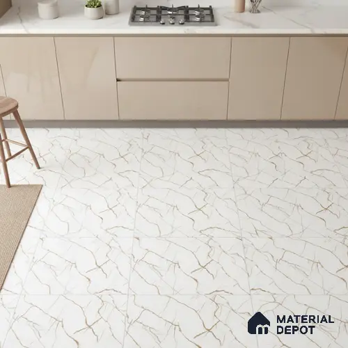 TL 01504 White 2 ft x 2 ft Matte Finish Wall and Floor Porcelain Moroccan Tile - 9 mm