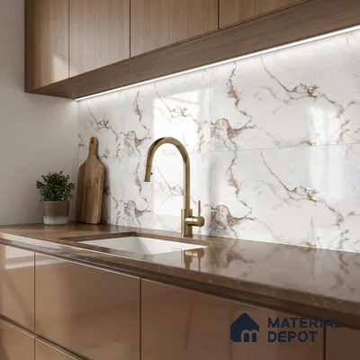 TL 01532 C Satvario Gold 600 x 300 mm Ceramic Wall Tile - 8 mm (Sample)