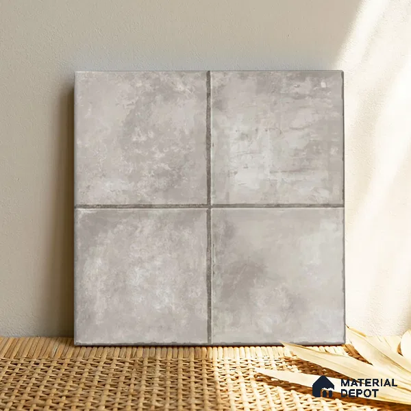 Stone Look Matte Finish Grey Ceramic Floor Tile | TL 01536 | 1 ft x 1 ft - 8 mm | Suitable For Bathroom, Balcony & Utility Area
