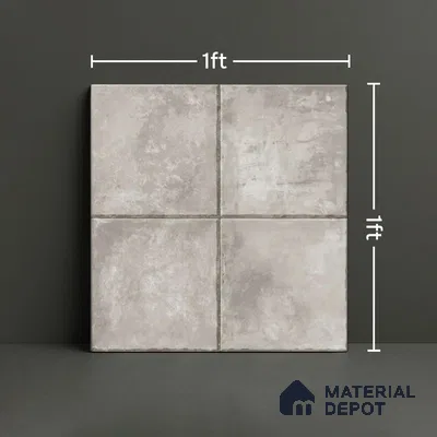 Stone Look Matte Finish Grey Ceramic Floor Tile | TL 01536 | 1 ft x 1 ft - 8 mm | Suitable For Bathroom, Balcony & Utility Area