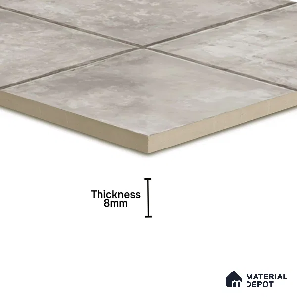 Stone Look Matte Finish Grey Ceramic Floor Tile | TL 01536 | 1 ft x 1 ft - 8 mm | Suitable For Bathroom, Balcony & Utility Area