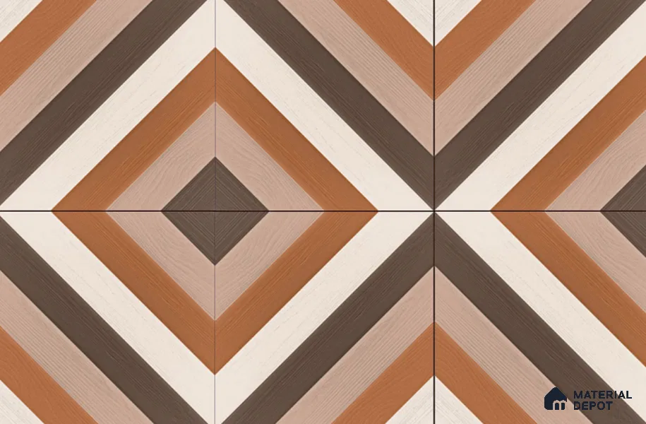 TL 01589 Brown & White 16 x 16 inch Matte Finish Vitrified Parking Floor Tile - 12 mm | Pattern Alignment May Vary | 2-3 mm Spacer is Mandatory