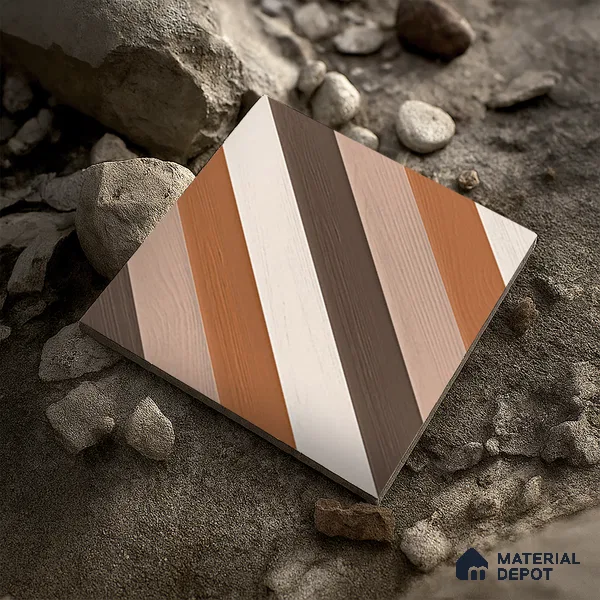 TL 01589 Brown & White 16 x 16 inch Matte Finish Vitrified Parking Floor Tile - 12 mm | Pattern Alignment May Vary | 2-3 mm Spacer is Mandatory