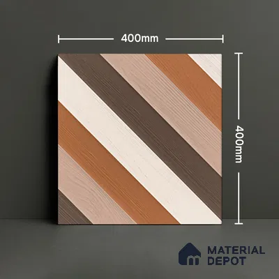 TL 01589 Brown & White 16 x 16 inch Matte Finish Vitrified Parking Floor Tile - 12 mm | Pattern Alignment May Vary | 2-3 mm Spacer is Mandatory