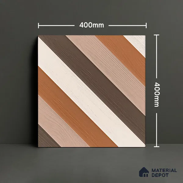 TL 01589 Brown & White 16 x 16 inch Matte Finish Vitrified Parking Floor Tile - 12 mm | Pattern Alignment May Vary | 2-3 mm Spacer is Mandatory