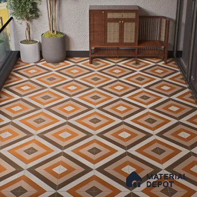 TL 01589 Brown & White 16 x 16 inch Matte Finish Vitrified Parking Floor Tile - 12 mm | Pattern Alignment May Vary | 2-3 mm Spacer is Mandatory