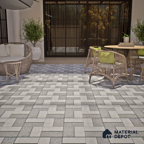 TL 01606 Grayscale Grey 16 x 16 inch Matte Finish Vitrified Parking Floor Tile - 12 mm | Pattern Alignment May Vary | 2-3 mm Spacer is Mandatory
