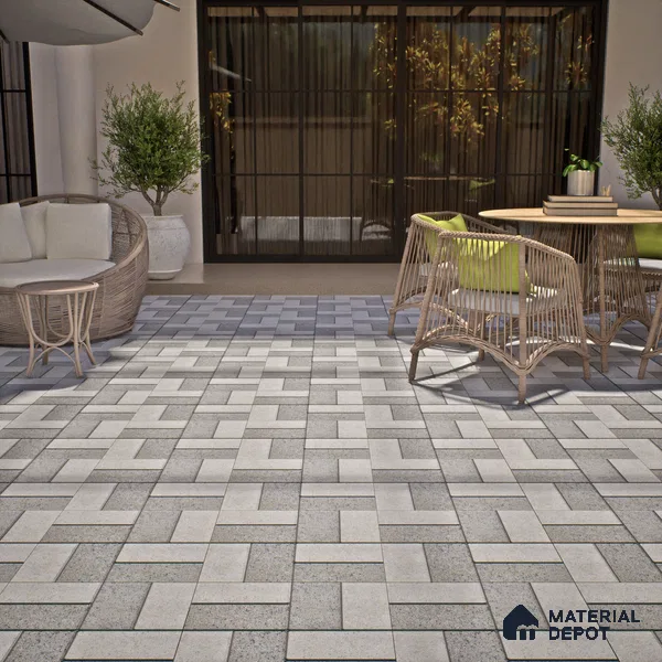 TL 01606 Grayscale Grey 16 x 16 inch Matte Finish Vitrified Parking Floor Tile - 12 mm | Pattern Alignment May Vary | 2-3 mm Spacer is Mandatory