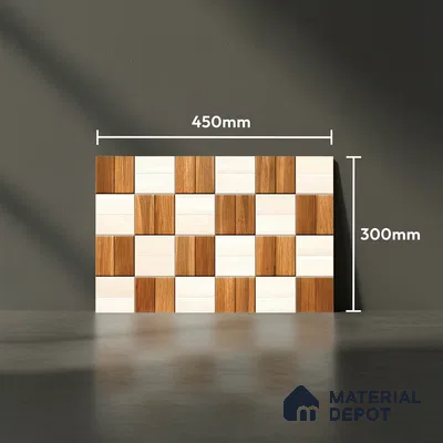 TL 01612 B Highlighter Brown & Cream 18 x 12 inch Glossy Finish Ceramic Wall Tile - 6 mm