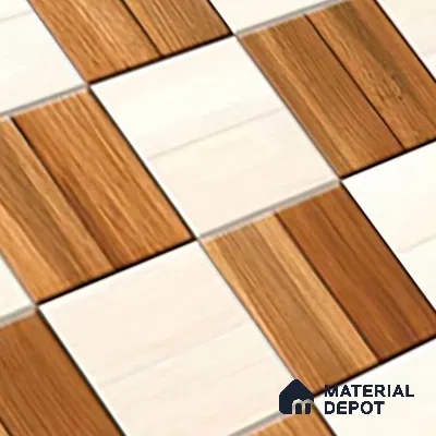 TL 01612 B Highlighter Brown & Cream 18 x 12 inch Glossy Finish Ceramic Wall Tile - 6 mm