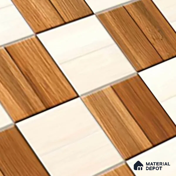 TL 01612 B Highlighter Brown & Cream 18 x 12 inch Glossy Finish Ceramic Wall Tile - 6 mm