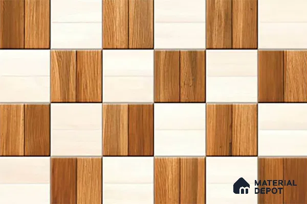 TL 01612 B Highlighter Brown & Cream 18 x 12 inch Glossy Finish Ceramic Wall Tile - 6 mm
