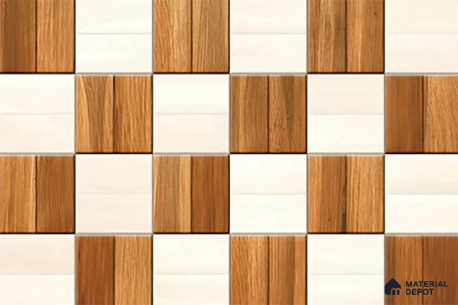 TL 01612 B Highlighter Brown & Cream 18 x 12 inch Glossy Finish Ceramic Wall Tile - 6 mm