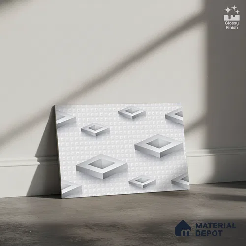 TL 01632 A Light Silver White 18 x 12 inch Glossy Finish Ceramic Wall Tile - 6 mm