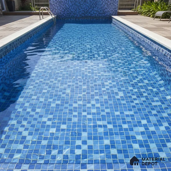 Mosaic Wall Tile TL 01639 B Swim Blue Blue 18 x 12 inch Glossy Finish Ceramic Tile - 6 mm