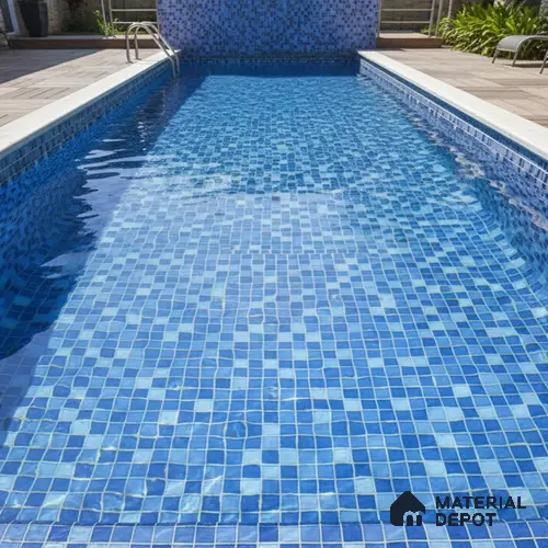 Mosaic Wall Tile TL 01639 B Swim Blue Blue 18 x 12 inch Glossy Finish Ceramic Tile - 6 mm