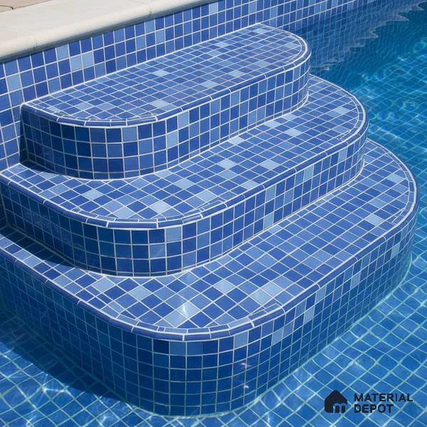 Mosaic Wall Tile TL 01639 B Swim Blue Blue 18 x 12 inch Glossy Finish Ceramic Tile - 6 mm