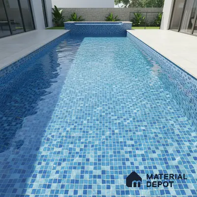 Mosaic Wall Tile TL 01639 A Punch Blue 18 x 12 inch Glossy Finish Ceramic Tile - 6 mm