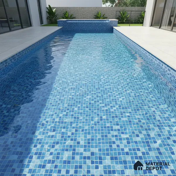 Mosaic Wall Tile TL 01639 A Punch Blue 18 x 12 inch Glossy Finish Ceramic Tile - 6 mm