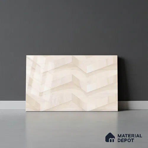 3D Wall Tile TL 01648 A Light Light Cream 18 x 12 inch Glossy Finish Ceramic Wall Tile - 6 mm