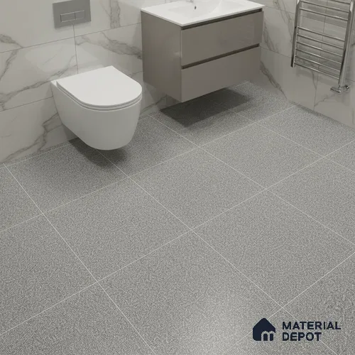 Stone Floor Tile Grigio Grey 12 x 12 inch Anti Skid Matte Finish Vitrified Tile - 8 mm | TL 01826 C | Suitable for Bathroom, Courtyard, Balcony