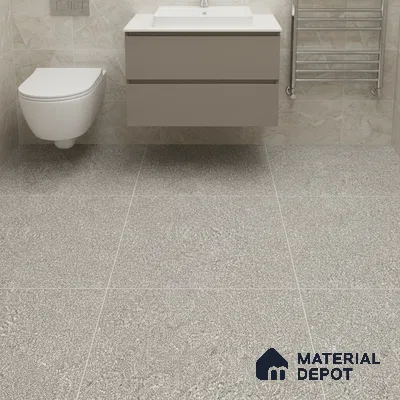 Stone Floor Tile Lead Grey 12 x 12 inch Anti Skid Matte Finish Vitrified Tile - 8 mm | TL 01826 D | Suitable for Balcony, Courtyard, Bathroom