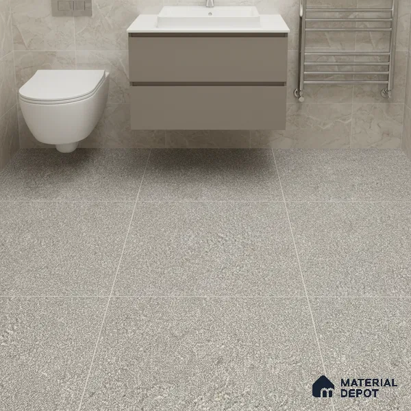 Stone Floor Tile Lead Grey 12 x 12 inch Anti Skid Matte Finish Vitrified Tile - 8 mm | TL 01826 D | Suitable for Balcony, Courtyard, Bathroom