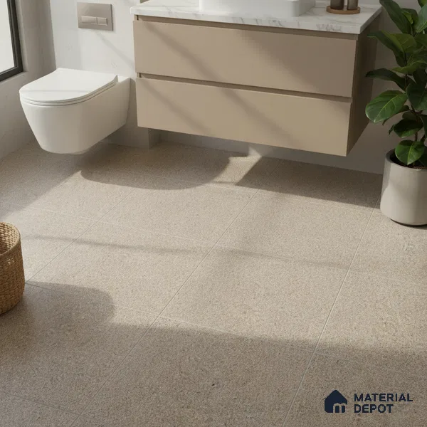 Stone Floor Tile Cocoa Brown 12 x 12 inch Anti Skid Matte Finish Vitrified Tile - 8 mm | TL 01826 E | Suitable for Balcony, Courtyard, Bathroom