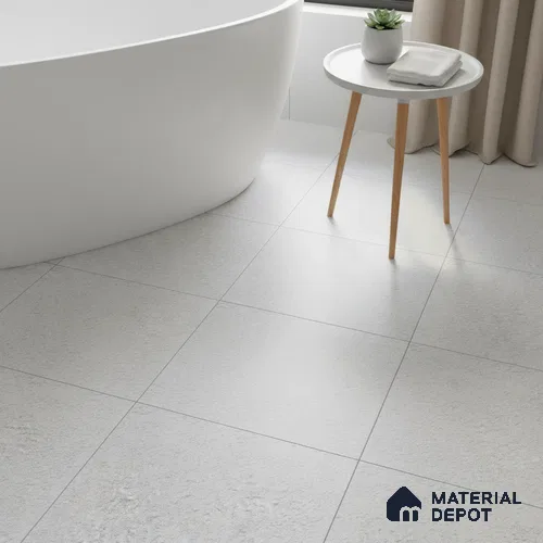 Parking Tile Ice White 12 x 12 inch Anti Skid Matte Finish Vitrified Floor Tile - 8 mm | TL 01827 | Suitable for Courtyard, Bathroom, Balcony