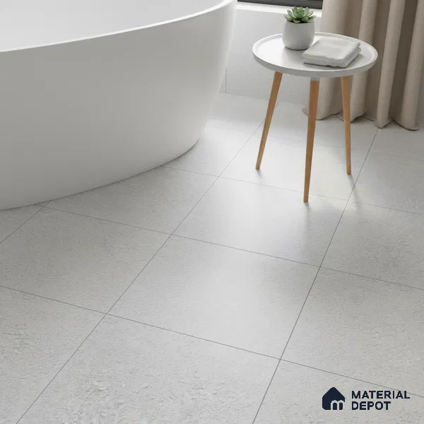 Parking Tile Ice White 12 x 12 inch Anti Skid Matte Finish Vitrified Floor Tile - 8 mm | TL 01827 | Suitable for Courtyard, Bathroom, Balcony