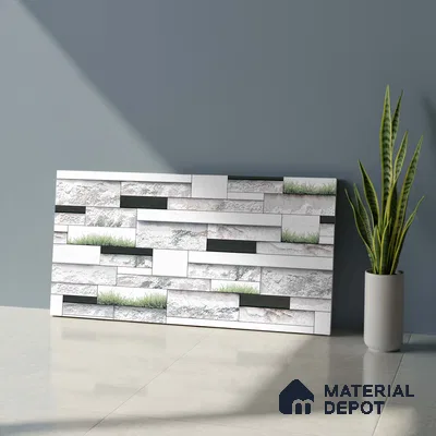 Stone Elevation Wall Tile TL 01838 Brick Chalk White 2 ft x 1 ft Matte Finish Ceramic Tile - 8 mm | Suitable For Modern Facades, Outdoor Cladding & Feature Wall