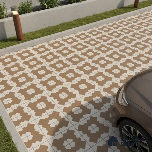 TL 01840 Beach Brown 16 x 16 inch Matte Finish Vitrified Parking / Outdoor Floor Tile - 12 mm | Pattern Alignment May Vary | 2-3 mm Spacer is Mandatory