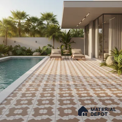 TL 01840 Beach Brown 16 x 16 inch Matte Finish Vitrified Parking / Outdoor Floor Tile - 12 mm | Pattern Alignment May Vary | 2-3 mm Spacer is Mandatory (Sample)