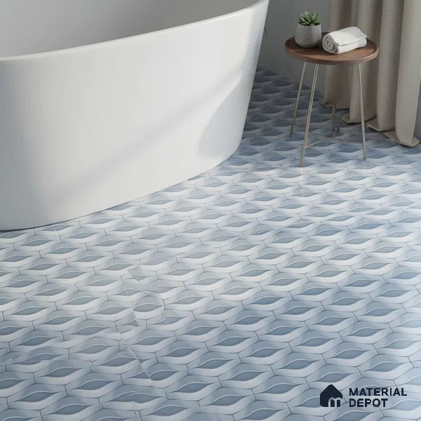 Highlighter Floor Tile TL 01892 E Sapphire Blue 12 x 12 inch Matte Finish Ceramic Anti Skid Floor Tile - 6 mm | Please Expect a Slight Variation of Pattern