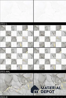 TL 01915 C Chrome Dark 18 x 12 inch Glossy Finish Ceramic Wall Tile - 6 mm