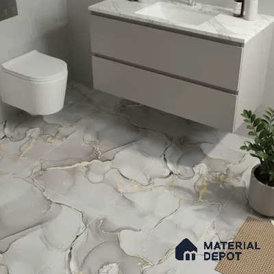 TL 01915 E Chrome Dark 12 x 12 inch Matte Finish Anti Skid Ceramic Floor Tile - 6 mm
