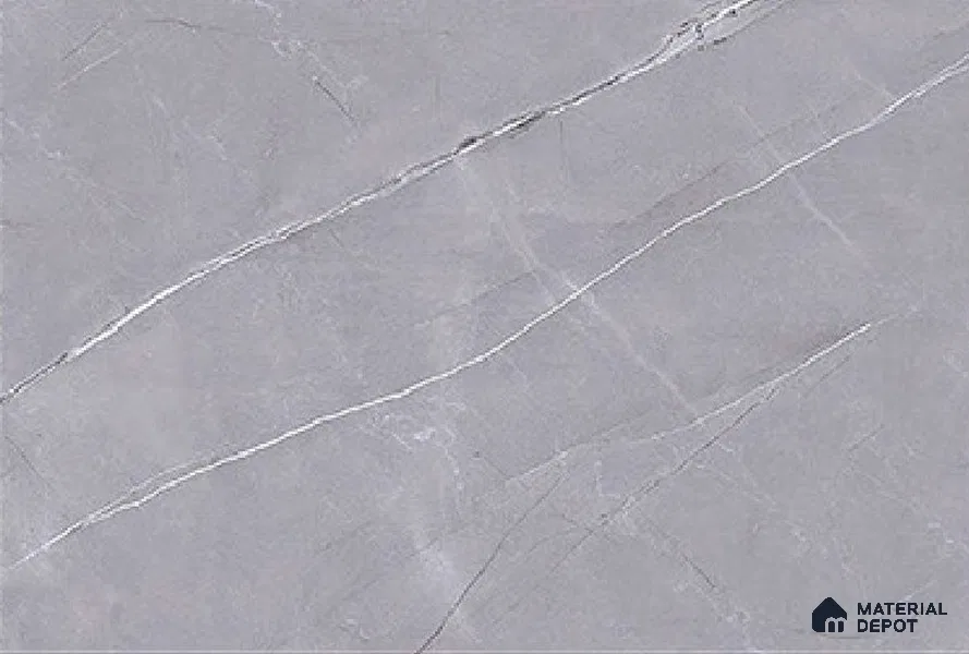 Marble Tundra Grey Dark Wall Tile TL 01923 C Light Grey 18 inch x 12 inch Glossy Finish Ceramic Tile - 6 mm | Suitable For Kitchen, Bathroom