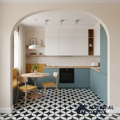 Moroccan Floor & Wall Tile TL 02119 Smoky Black 2 ft x 2 ft Matte Finish Vitrified Tile - 9.5 mm | Suitable For Kitchen, Bathroom, Dining Area | Please Expect a Slight Variation of Pattern
