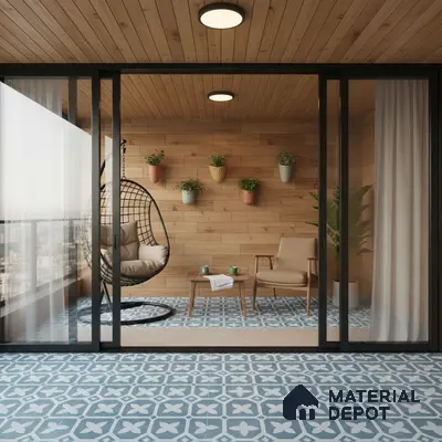 Moroccan Floor & Wall Tile TL 02120 Marine Blue 2 ft x 2 ft Matte Finish Vitrified Tile - 9.5 mm | Suitable For Kitchen, Bathroom, Dining Area | Please Expect a Slight Variation of Pattern
