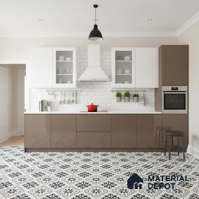 Moroccan Floor & Wall Tile TL 02122 Salt White 2 ft x 2 ft Matte Finish Vitrified Tile - 9.5 mm | Suitable For Kitchen, Bathroom, Dining Area | Please Expect a Slight Variation of Pattern