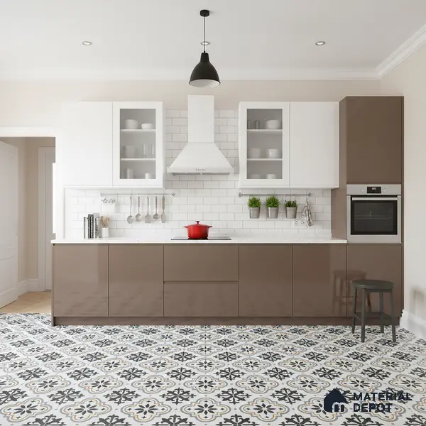 Moroccan Floor & Wall Tile TL 02122 Salt White 2 ft x 2 ft Matte Finish Vitrified Tile - 9.5 mm | Suitable For Kitchen, Bathroom, Dining Area | Please Expect a Slight Variation of Pattern