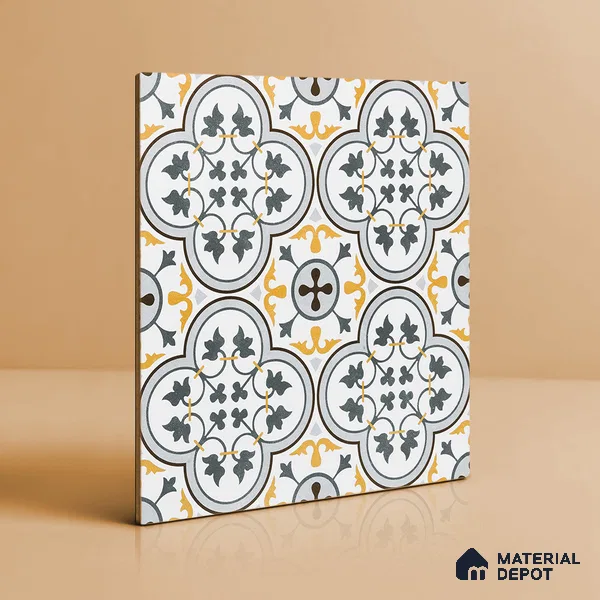 Moroccan Floor & Wall Tile TL 02123 Brown & Blue 2 ft x 2 ft Matte Finish Vitrified Tile - 9.5 mm | Suitable For Kitchen, Balcony, Dining Area | Please Expect a Slight Variation of Pattern